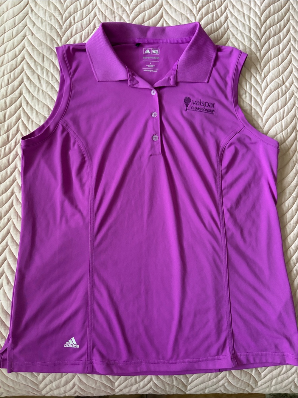 Adidas Women's Valspar Championship Sleeveless Polo - Fuchsia Pink